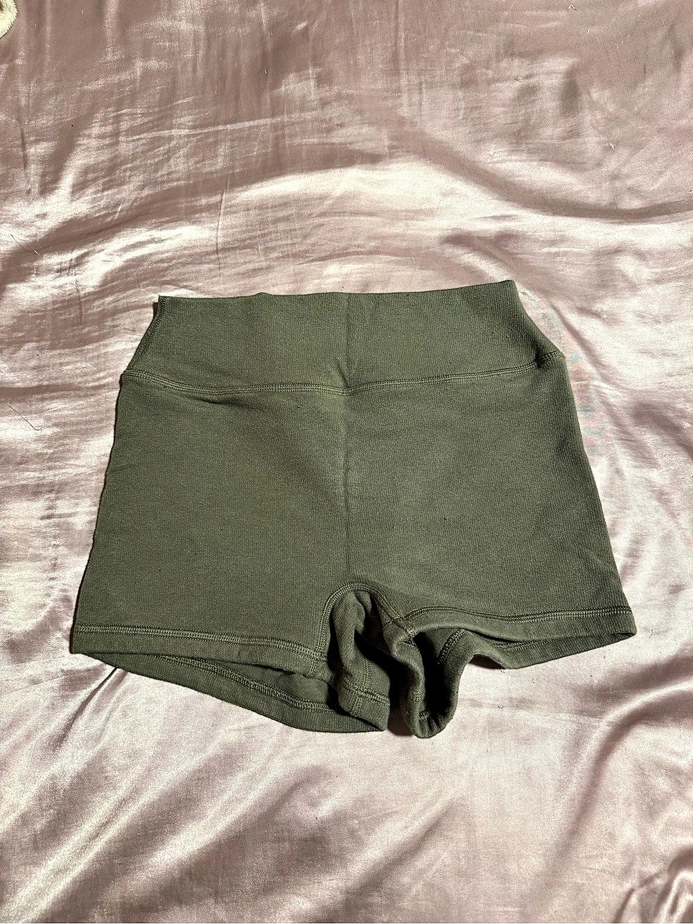 Hollister Olive Green Low-Rise Workout Shorts